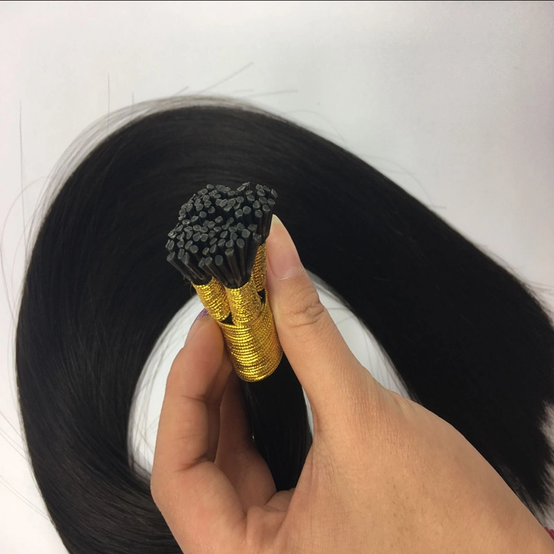 Hot selling keratin pre bonded i tip human hair extensions for black woman HJ 035